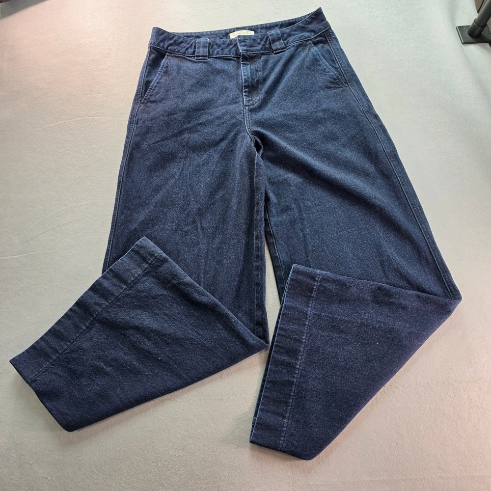 Banana Republic Wide Leg Denim Trousers Indigo Blue Cotton Lyocell Size 28